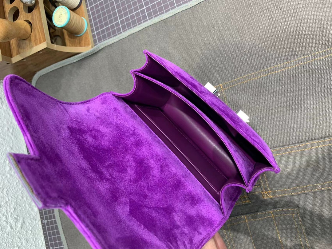 에르메스 콘스탄스 아네몬느 은장 스웨이드